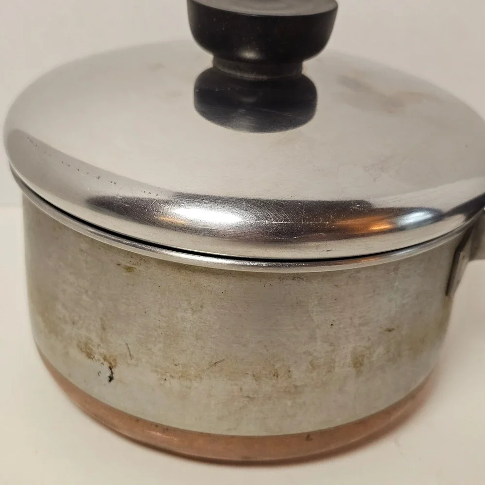 Revere Ware Pre 1968 3/4 Qt‎ Saucepan Copper Clad Bottom Stainless Steel Pot Lid